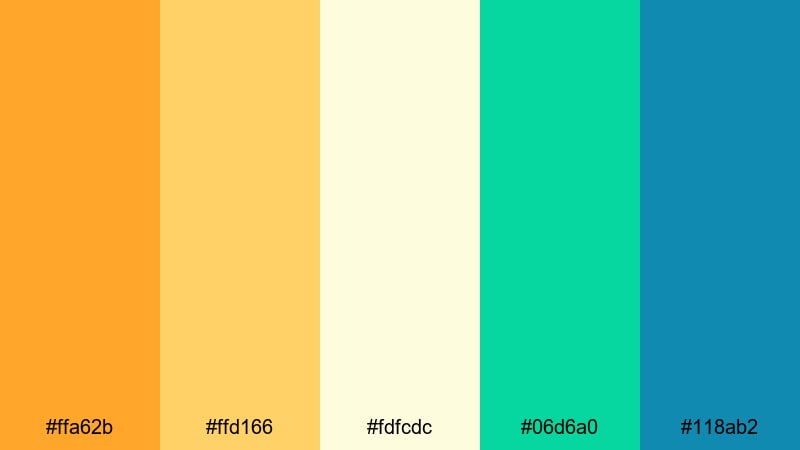 sunlit garden picnic orange green yellow color palette with hex codes