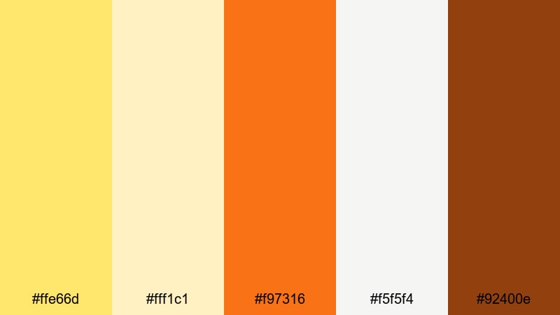 sunlit kitchen memories lemon yellow color palette with hex codes