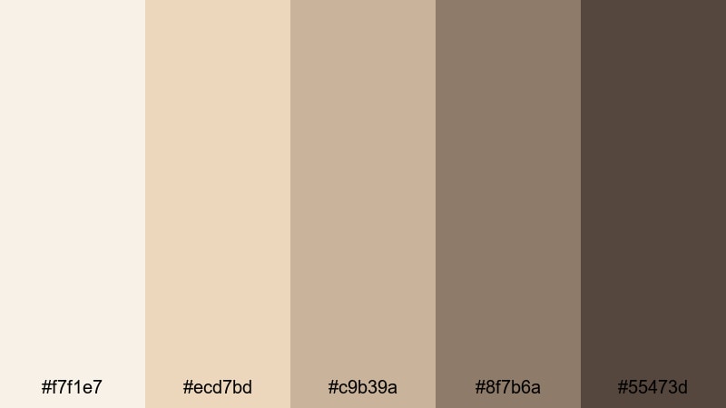 sunlit linen calm beige tan color palette with hex codes