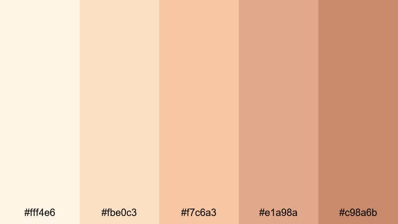 sunlit linen glow skin color palette with hex codes