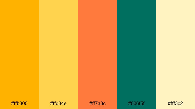 sunlit marigold field floral color palette with hex codes