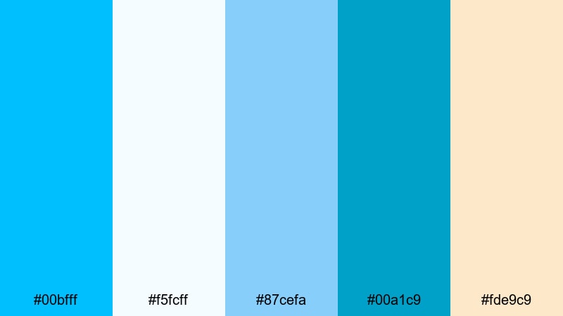 sunlit marina breeze deep sky blue color palette with hex codes