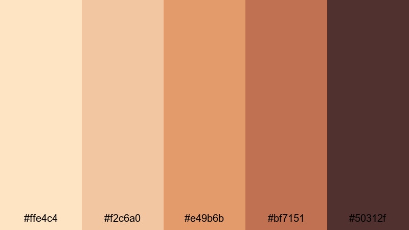 sunlit terracotta courtyard bisque color palette with hex codes