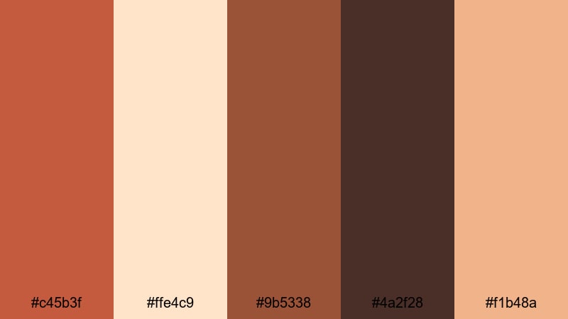 sunlit terracotta streets copper rust color palette with hex codes