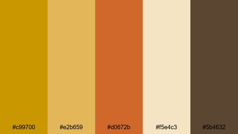 sunlit terracotta studio yellow ochre color palette with hex codes