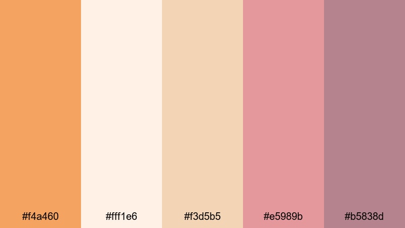 sunlit wedding aisle sandy brown color palette with hex codes