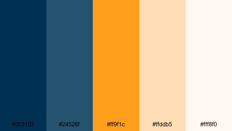 sunrise against steel prussian blue color palette with hex codes
