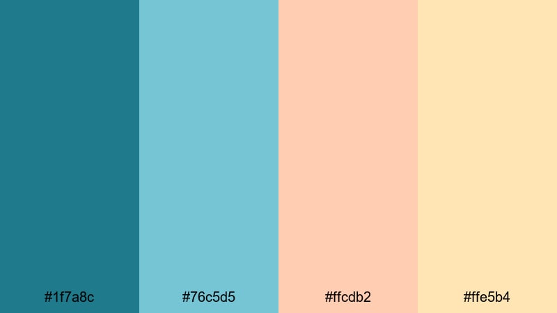 sunrise over sandbar sea blue color palette with hex codes
