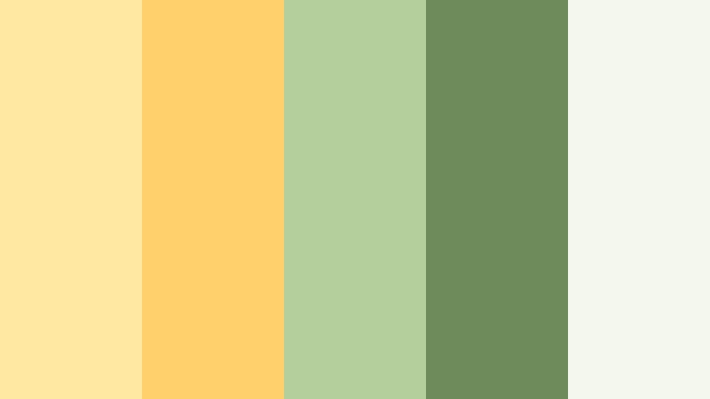 sunroom fern light buttery yellow color palette with hex codes