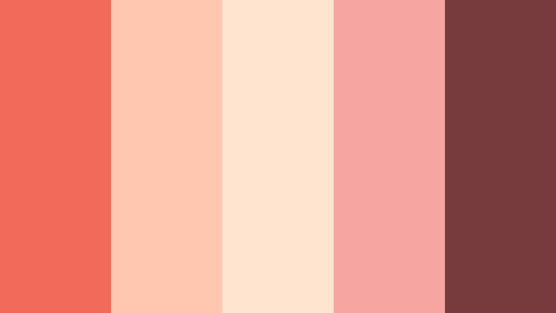 sunset blush romance burnt coral color palette with hex codes
