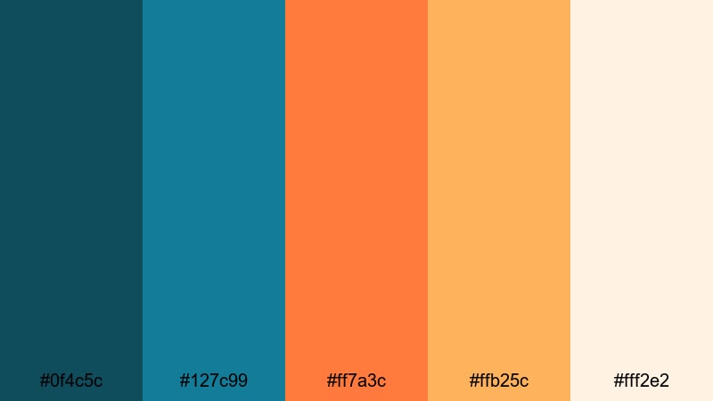 sunset boulevard grade teal orange color palette with hex codes