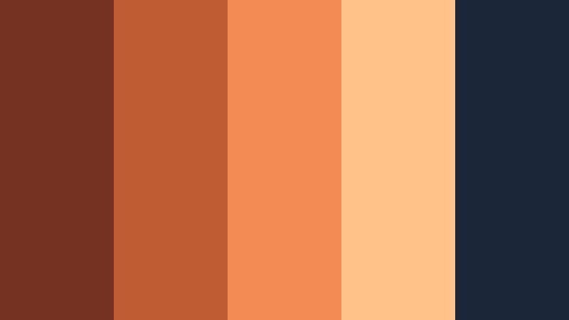 sunset cinder skies burnt cinnamon color palette with hex codes