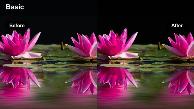 City skyline at sunset with vivid contrast and glowing sky highlights.