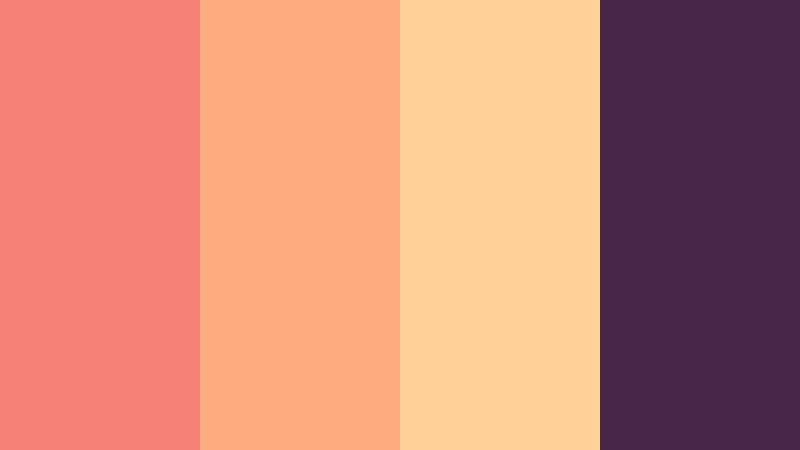 sunset coral beats faded coral color palette with hex codes