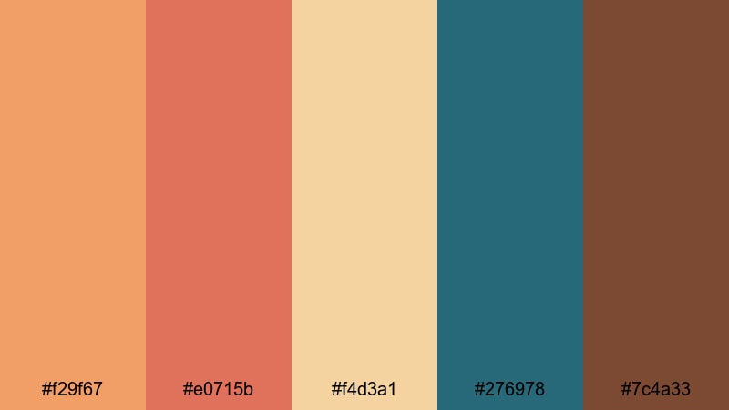 sunset desert caravan hippie color palette with hex codes