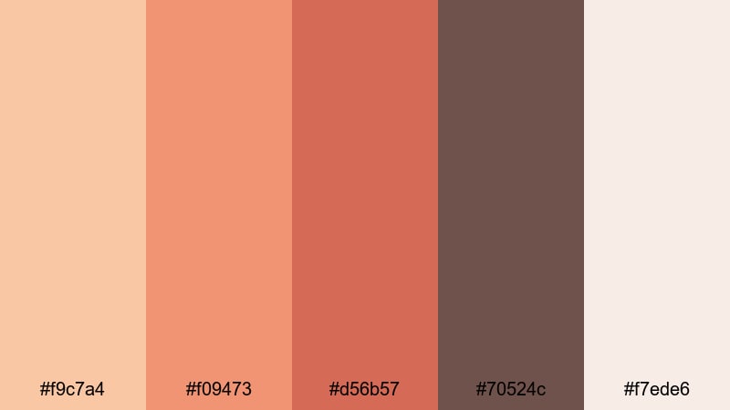 sunset grain studio peach color palette with hex codes