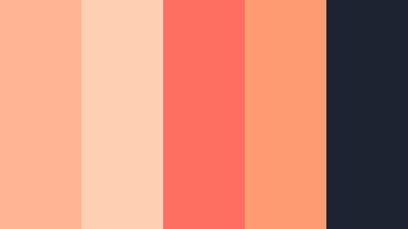 sunset neon peach soft apricot peach color palette with hex codes