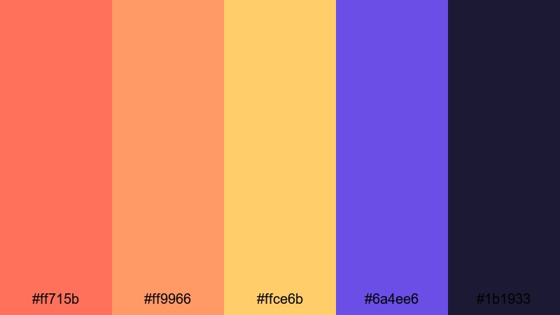 sunset premiere frame coral salmon color palette with hex codes