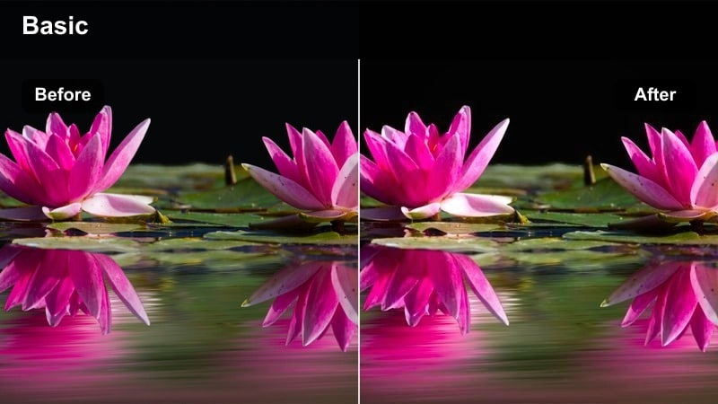Close-up couple at sunset with warm rose-tinted glowing skin tones.
