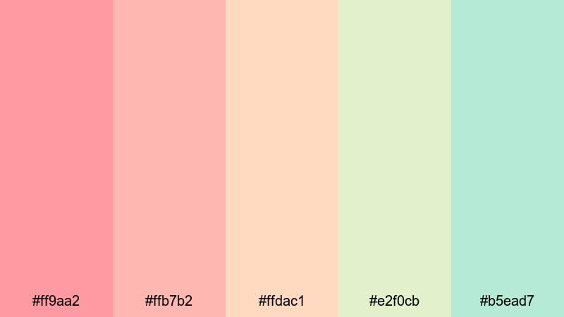 sunset rosy horizon rose pink color palette with hex codes