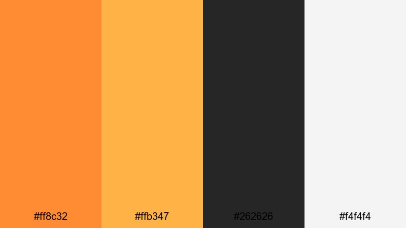 sunset studio blaze dark orange color palette with hex codes