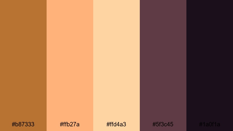 sunset studio copper copper color palette with hex codes