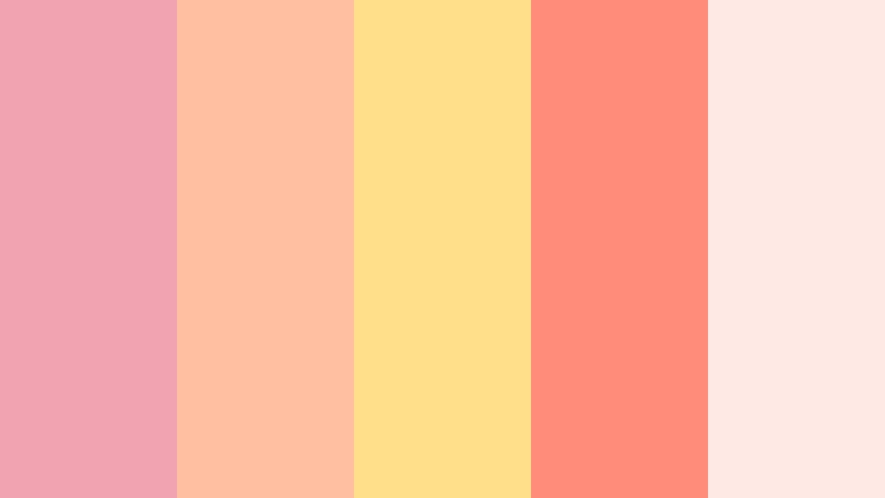 sunset studio pop powdered rose color palette with hex codes