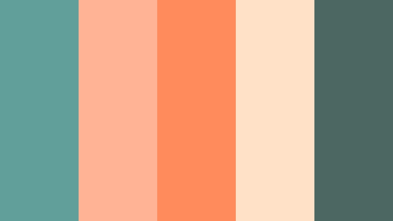 sunset terracotta glow faded teal color palette with hex codes