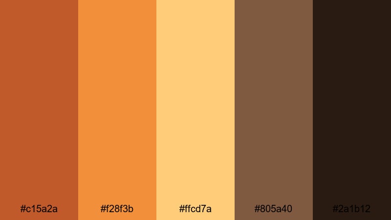 sunset western frame rust color palette with hex codes