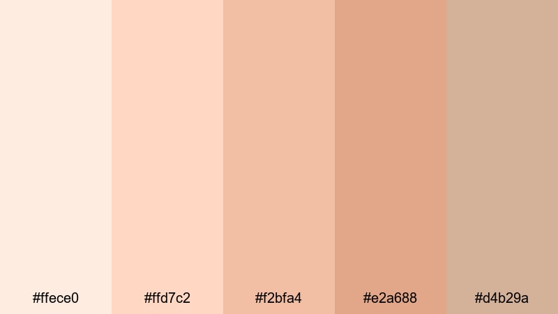 sunwashed terracotta light color palette with hex codes