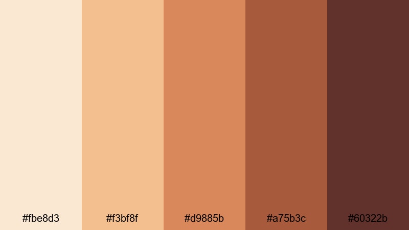 sunwashed terracotta street vintage color palette with hex codes