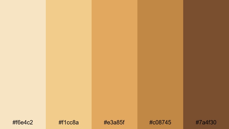 sunwashed travel diary yellow beige color palette with hex codes