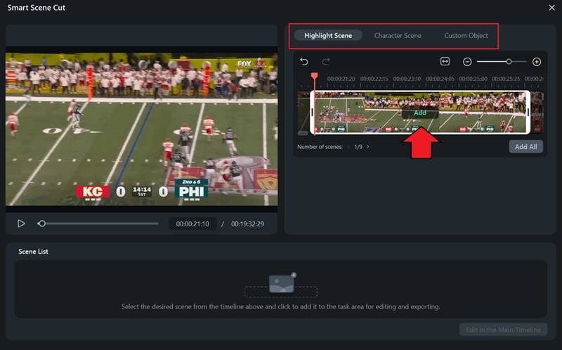 select game scenes to add