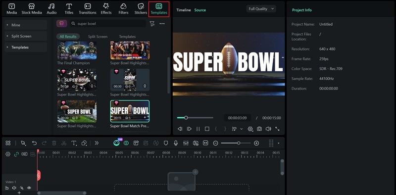 access filmora templates library