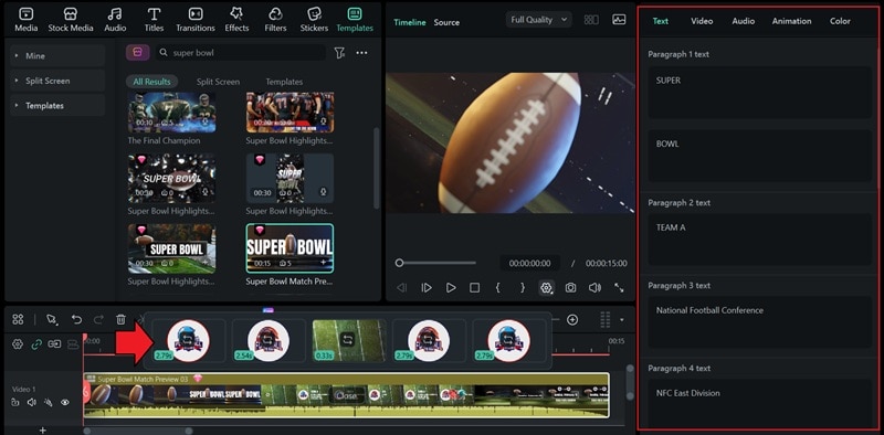 edit filmora video template