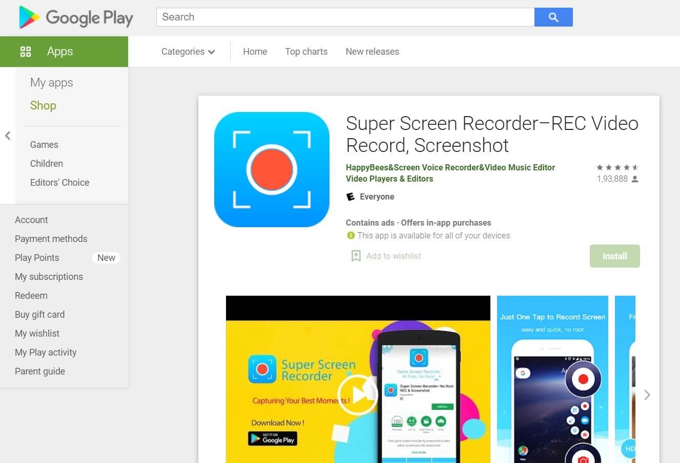 Super Screen Recorder et Slack