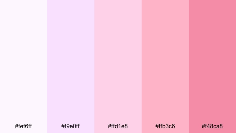 sweetheart pastels valentines day color palette with hex codes