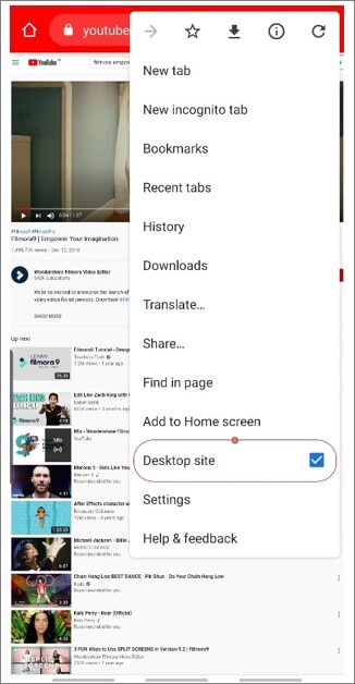  Switch to YouTube desktop site on Android