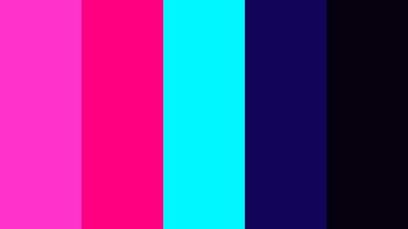 synthwave grid horizon electric fuchsia color palette with hex codes