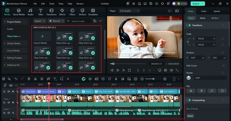 adjust footage with the voiceovers