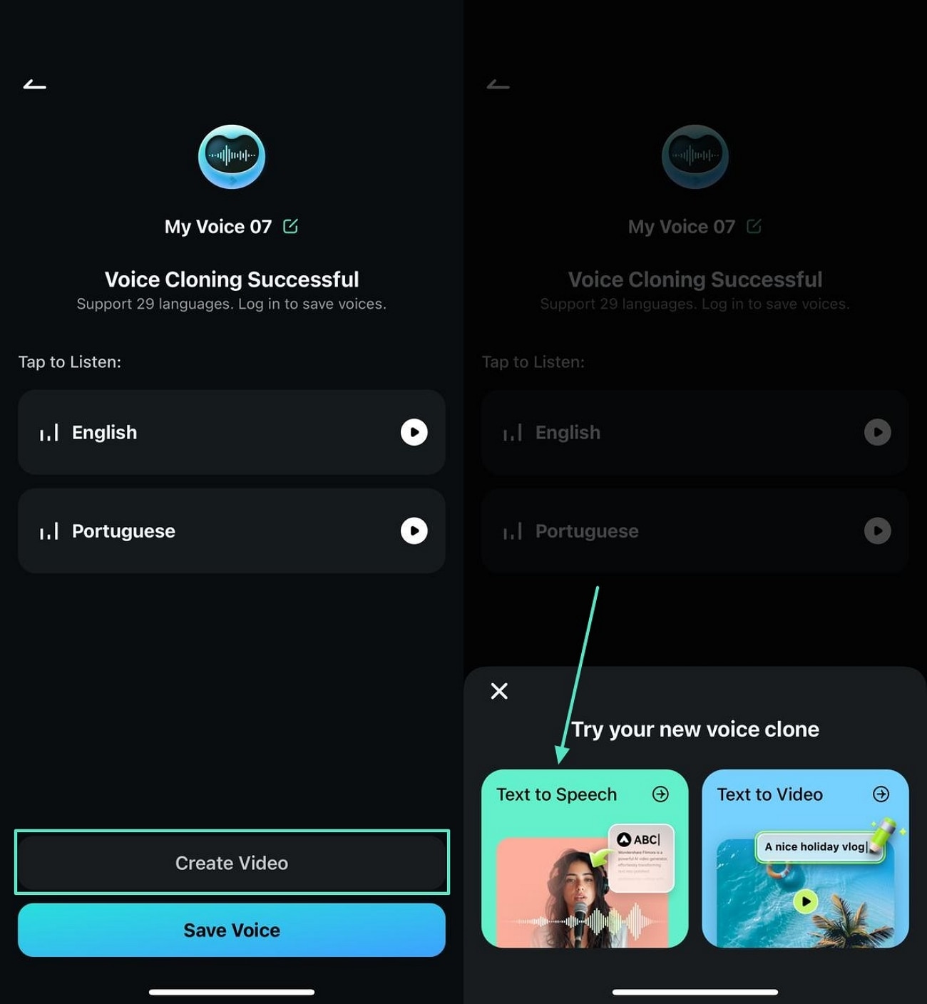 use cloned voice to create video