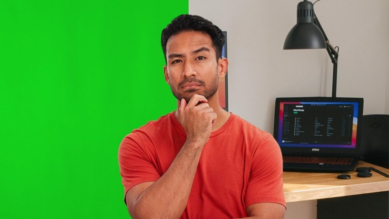 Use uma tela verde como fundo do vídeo