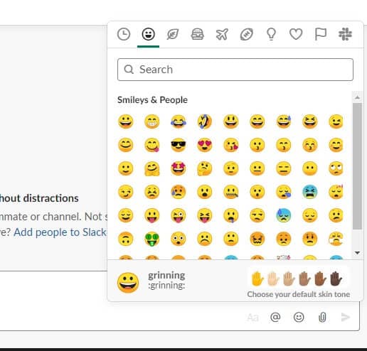 انقر وأرسل رمز Emoji التعبيري في برنامج Slack