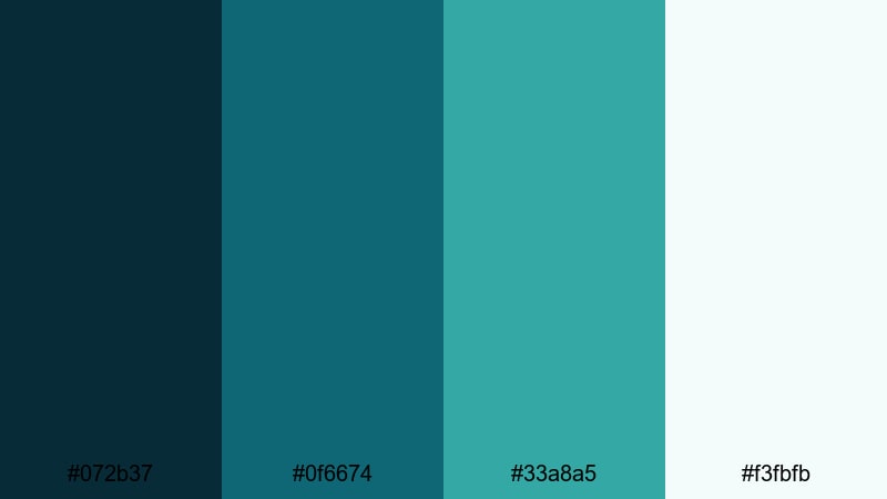 teal channel clean nautical color palette with hex codes