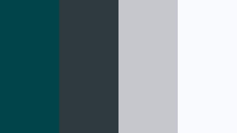 teal concrete studio deep lagoon color palette with hex codes