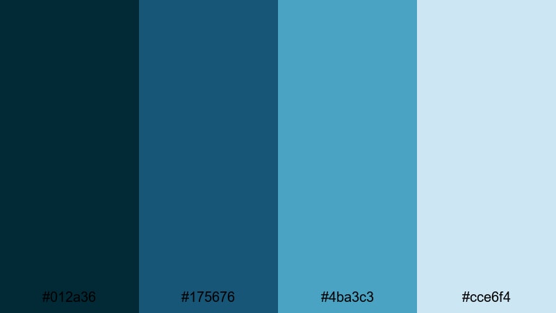 teal monochrome studio teal color palette with hex codes
