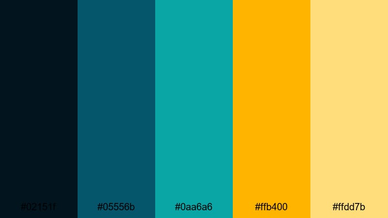 teal spotlight and trophy gold teal gold color palette with hex codes