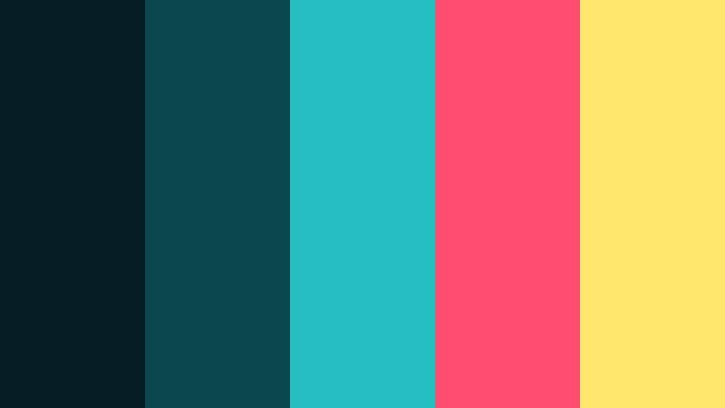 teal street neon midnight teal color palette with hex codes