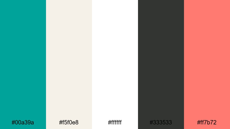 teal white villa tropical color palette with hex codes