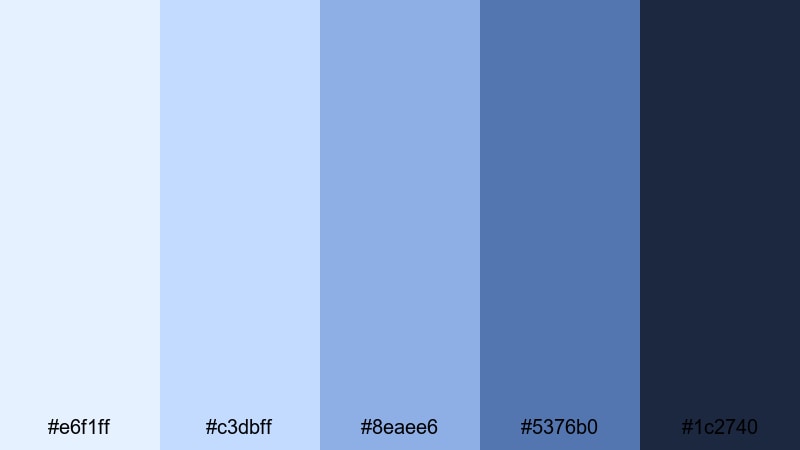 tech blueprint haze pale blue color palette with hex codes